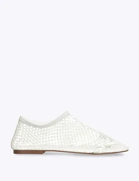 Pearl Mesh Flat Pumps White female - Steve madden - FashionsVida