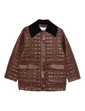 GANNI Shiny Quilt Midi Jacket