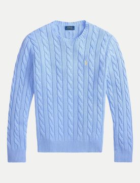 Polo Zopfstrick-Pullover mit Logo-Stick Blau XL