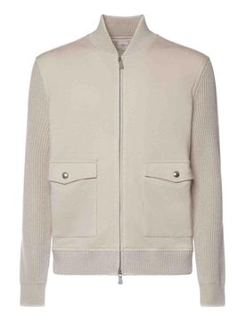 Eleventy Bomber in cotone e lino