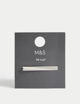 Stainless Steel Tie Pin Silver male - M&S - FashionsVida