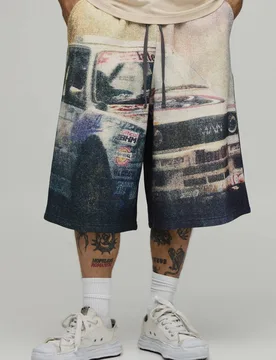 Herren Moto Jersey Bermuda Jeans Hosen-Shorts Größe Medium - boohooMAN - FashionsVida