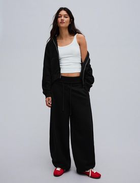 Pantalon Barrel En Molleton Xs Noir