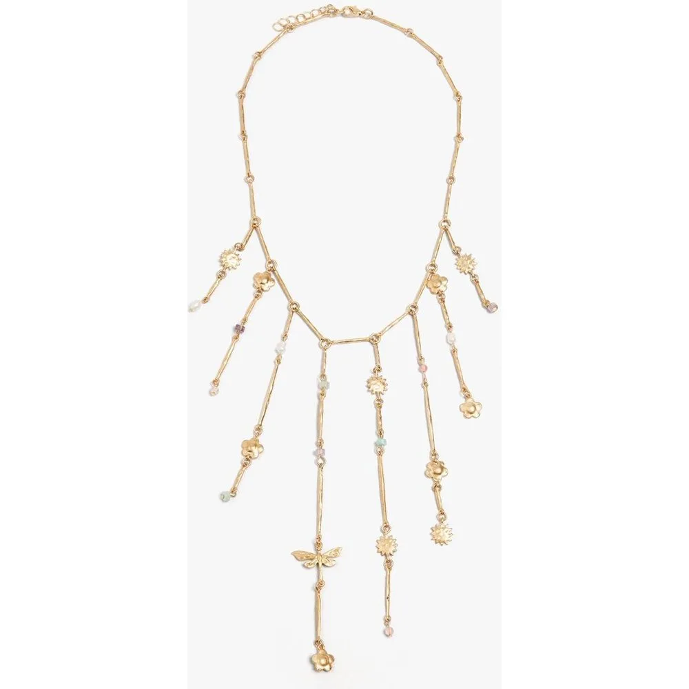 Collar corto con barras segmentadas y cuentas decorativas - Parfois - FashionsVida