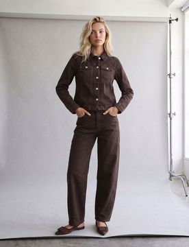 Jeans balloon comfort in cotone - marrone