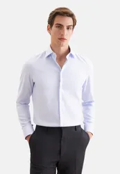 Slim Business Hemd Struktur Blau 42