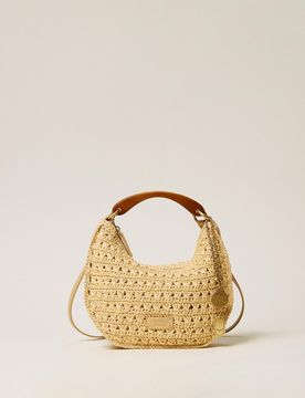 Sac « Croissant » en raphia avec charms