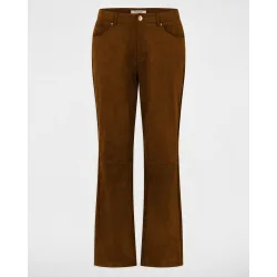 Pantalones de campana de mujer de ante