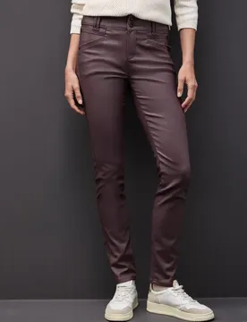 Slim Fit Coated Hose female Rot