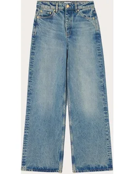Pantalón recto Izzy de algodón - Ganni - FashionsVida