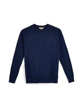 Maglione in cotone blu girocollo Nby01 M