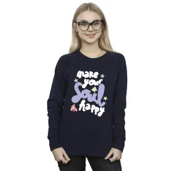 Women's The Little Mermaid Happy Sweatshirt in Navy Size: Medium - Navy - Size: M