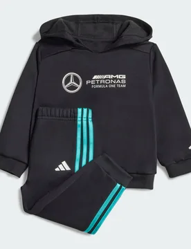 COMPLETO MERCEDES - AMG PETRONAS FORMULA ONE TEAM DNA BABY JOGGER LONG SLEEVE 3-6M Black / White - Adidas - FashionsVida