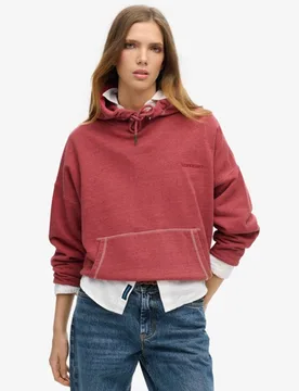 Superdry Damen Überfärbtes Essential Hoodie mit Logo Grau - Größe: 44 - 89.99 - FashionsVida