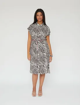 Vestido camisero estampado cebra - October - FashionsVida