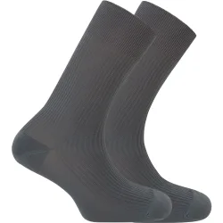 Pack de 2 pares de calcetines en poliamida de hombre Trenil cortos en canalé en color gris