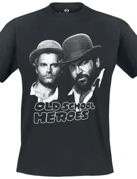 T-Shirt - Oldschool Heroes - M bis 3XL - Größe M - schwarz - Lizenzierter Fanartikel - Unisex - unisex - Bud Spencer - FashionsVida