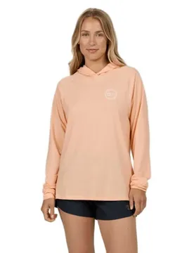 Rash Guard à Manches Longues Et à Capuche Circled Tech Apricot M