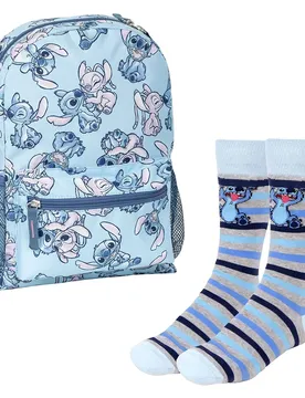 Ensemble De Conception De Sac à Dos De Loisirs Et De Chaussettes Rayées Stitch Blue One Size unisex