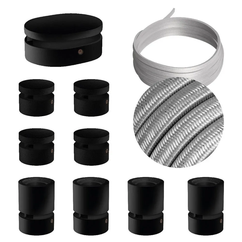 Cables Kit D´éclairage Symmetric Filé System Cm02 5 M 9 Unités Black / Silver One Size - Creative - FashionsVida