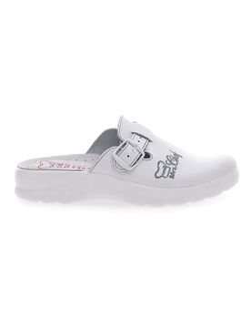Ciabatte Professionali In Vera Pelle Made In Italy Bianche 8005 36