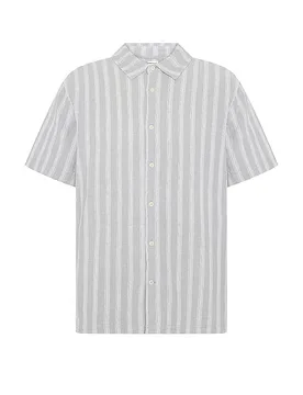 Chemise gris clair L - Knowledge Cotton Apparel - FashionsVida