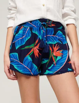 Superdry Damen Marineblau, Orange und Grün Beach Shorts Bedruckt, Größe: 42 - 54.99 - FashionsVida