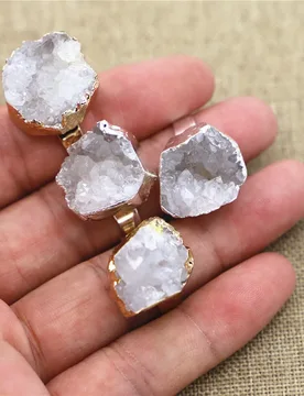 Natural Stone Agate Druzy Gold Ring Slice Handmade Electroplated Silver Goldtone Plated Free Set for Women Wedding Couples - Aliexpress - FashionsVida