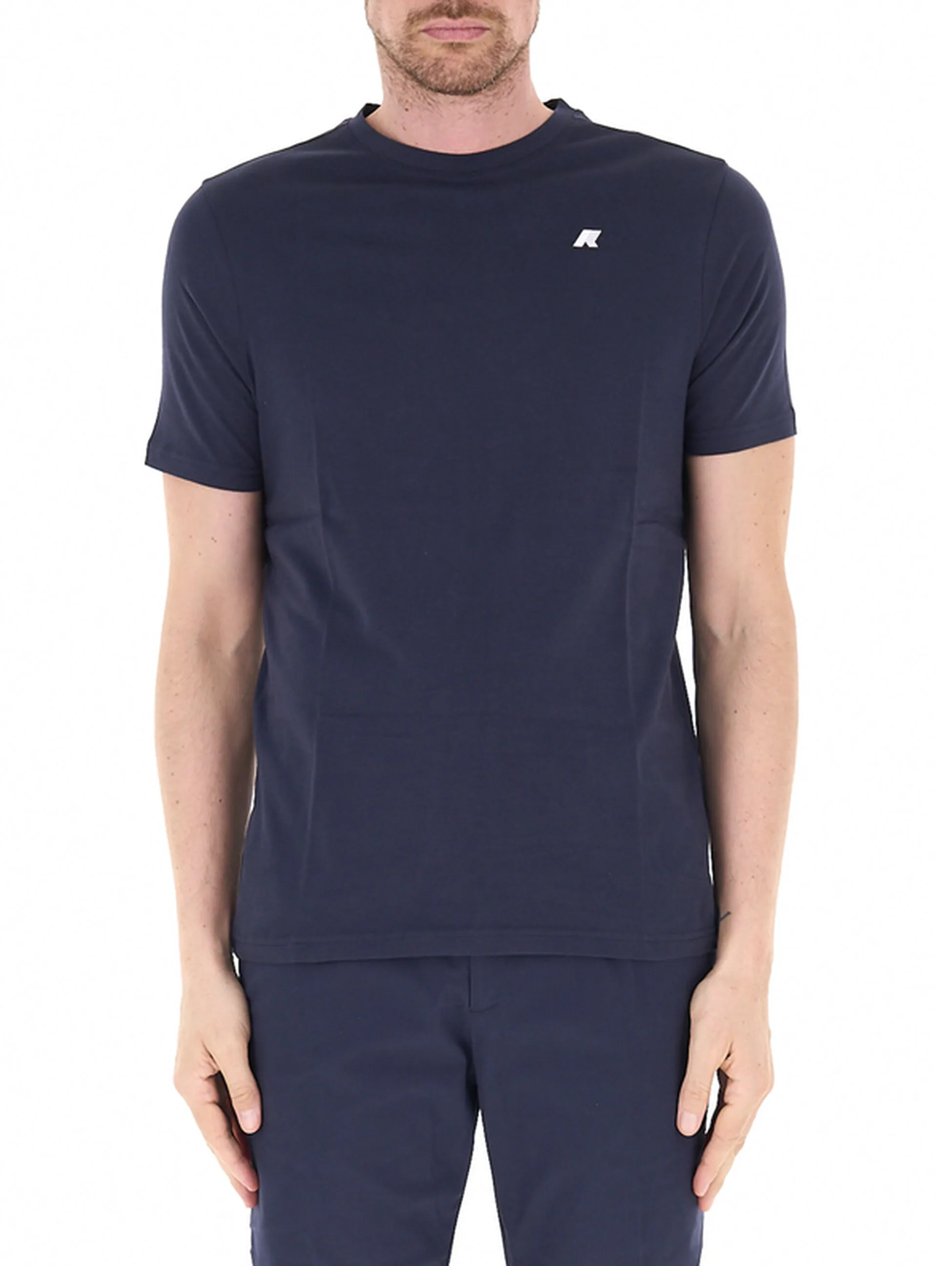 K-way T-shirt girocollo BLU NAVY M - K-way - FashionsVida