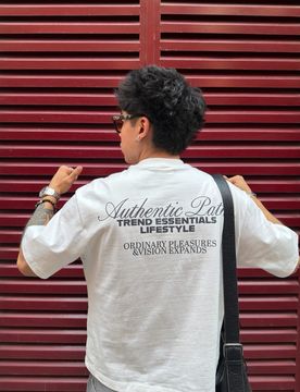 T-Shirt Boxy Brodé S Blanc Cassé