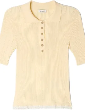 Polo de punto de mujer de fantasía con manga corta - sandro - FashionsVida