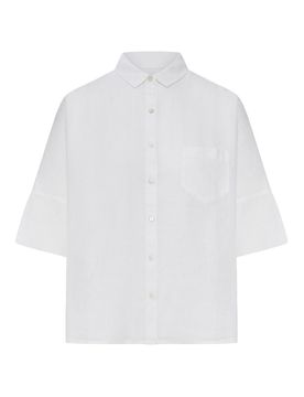 Camicia In Lino Con Colletto Classico