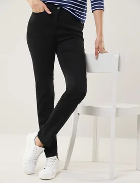 Yoga-Jeans Ultrastretch Feminine F., Feminine Fit#normale Größen#Kurzgrößen#Langgrößen, Farbe Schwarz, 42, ultra elastisch und supersoft in Kurz - Walbusch - FashionsVida