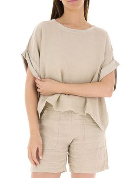 DEHA T-shirt in lino BEIGE XS