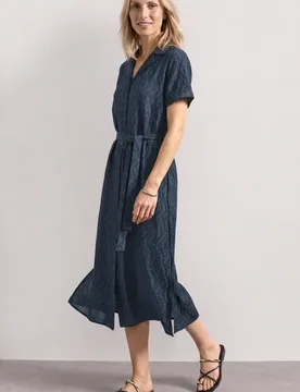 Midikleid mit Bowling-Kragen female Blau - Street One - FashionsVida