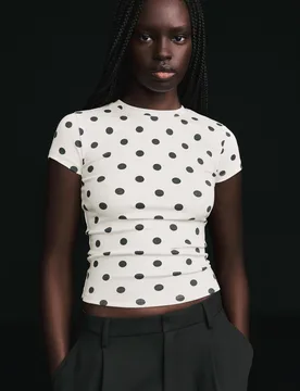T-Shirt Manches Courtes Col Rond Xs Blanc - Bershka - FashionsVida
