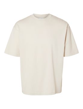 SELECTED Camiseta 'SLHOscar' crema