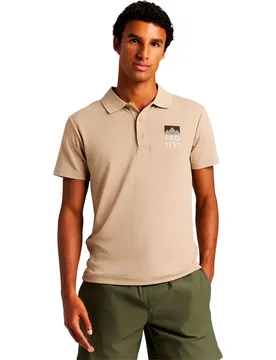 Polo à Manches Courtes Callen Bamboo Beige XL - Protest - FashionsVida
