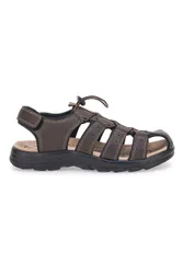 Sandali marroni con velcro ed elastico 2208 40