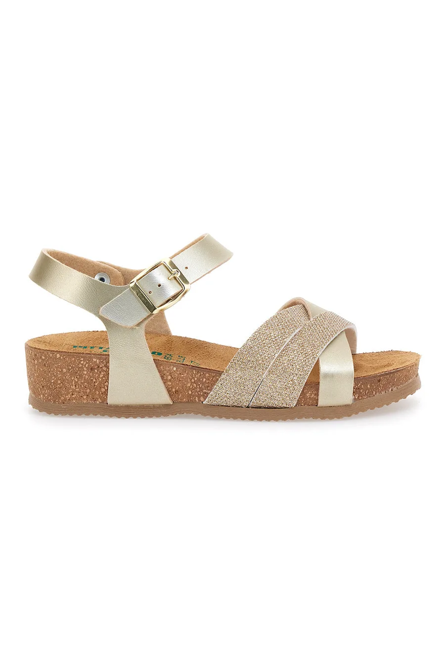 Sandali oro con glitter e cinturino 293940SR 38 - PITTARELLO ECO - FashionsVida