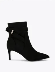 Strap Detail Stiletto Heel Pointed Ankle Boots Black female