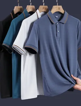 Smart Casual Summer Men's Solid Turn-down Collar Button Ice Silk Quick Drying Trend Versatile Loose Short Sleeve Polo Shirts Top - Aliexpress - FashionsVida