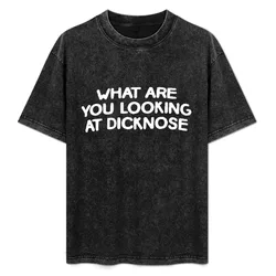 What are you looking at dicknose T-Shirt Minimalist Plain Crew Neck T-Shirt