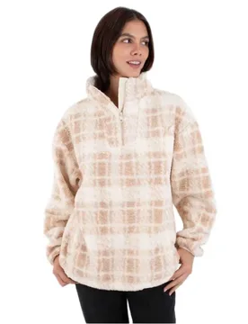 Polaire Demi-zip Laneway High Pile Pearl Ivory L - Hurley - FashionsVida