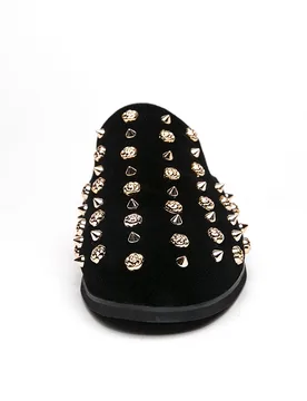 Men Black Rivet Mule Slippers Fashion Studded Backless Loafers Suede Slip On Casual Slides for Party & Street Size 38 - 46 - Aliexpress - FashionsVida