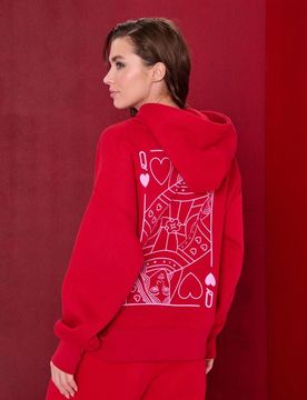 Felpa con stampa sulla schiena - rosso