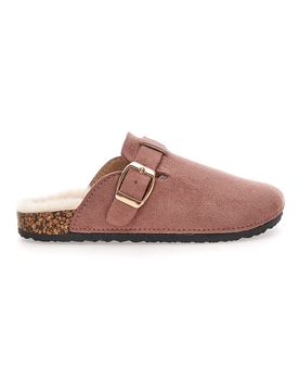 Pantofole rosa con fibbia e interno con pelo 1071 30