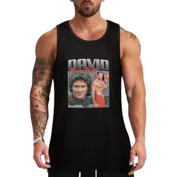 David Hasselhoff Tank Top Basic Casual Sleeveless Top Solid Lightweight Tank