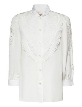 Camicia in popeline ricamato