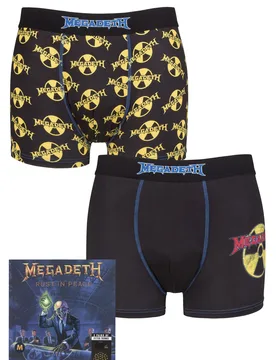 Megadeth 2 Pack Exclusive to Gift Boxed Boxer Shorts Black Medium - Black - Size: Medium - SockShop - FashionsVida